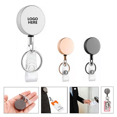 Heavy-Duty Round Metal Badge Reel featuring a Belt Clip